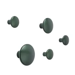5 Colgadores The Dots, metal, Dark green*Muuto