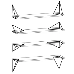 2 Soportes para balda Pythagoras, latón*Maze Online