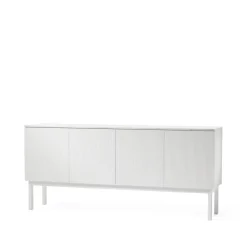 Aparador Beam, Lacado , base blanca, panel superior en mármol carrara*A2 Outlet
