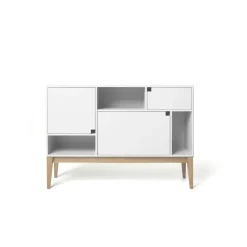Aparador Citti 6x3, White, base de roble lacado mate*Zweed Outlet