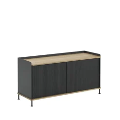 Aparador Enfold Low, Black-Oak-Metal*Muuto Clearance
