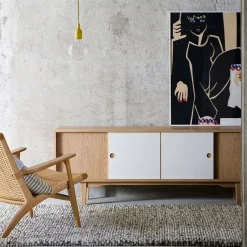 Aparador Moodi 180, /blanco, estructura de roble*Zweed Discount