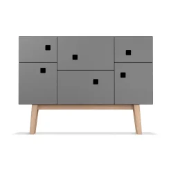 Aparador Peep C2, Slate grey, retro, patas de roble*Zweed Clearance