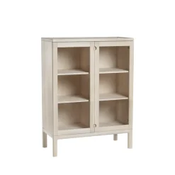 Aparador Prio alto, Abedul aceitado blanco, puerta de vidrio*Stolab Hot
