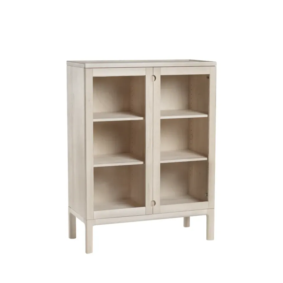 Aparador Prio alto, Abedul aceitado blanco, puerta de vidrio*Stolab Hot