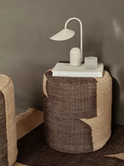 Asiento puf Forene cylinder pouf Ø38x42 cm, Tan-Chocolate*Ferm Living Best