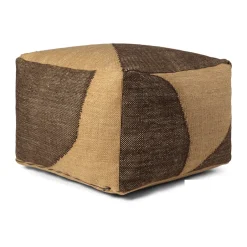 Asiento puf Forene square pouf 60x60x40 cm, Tan-Chocolate*Ferm Living