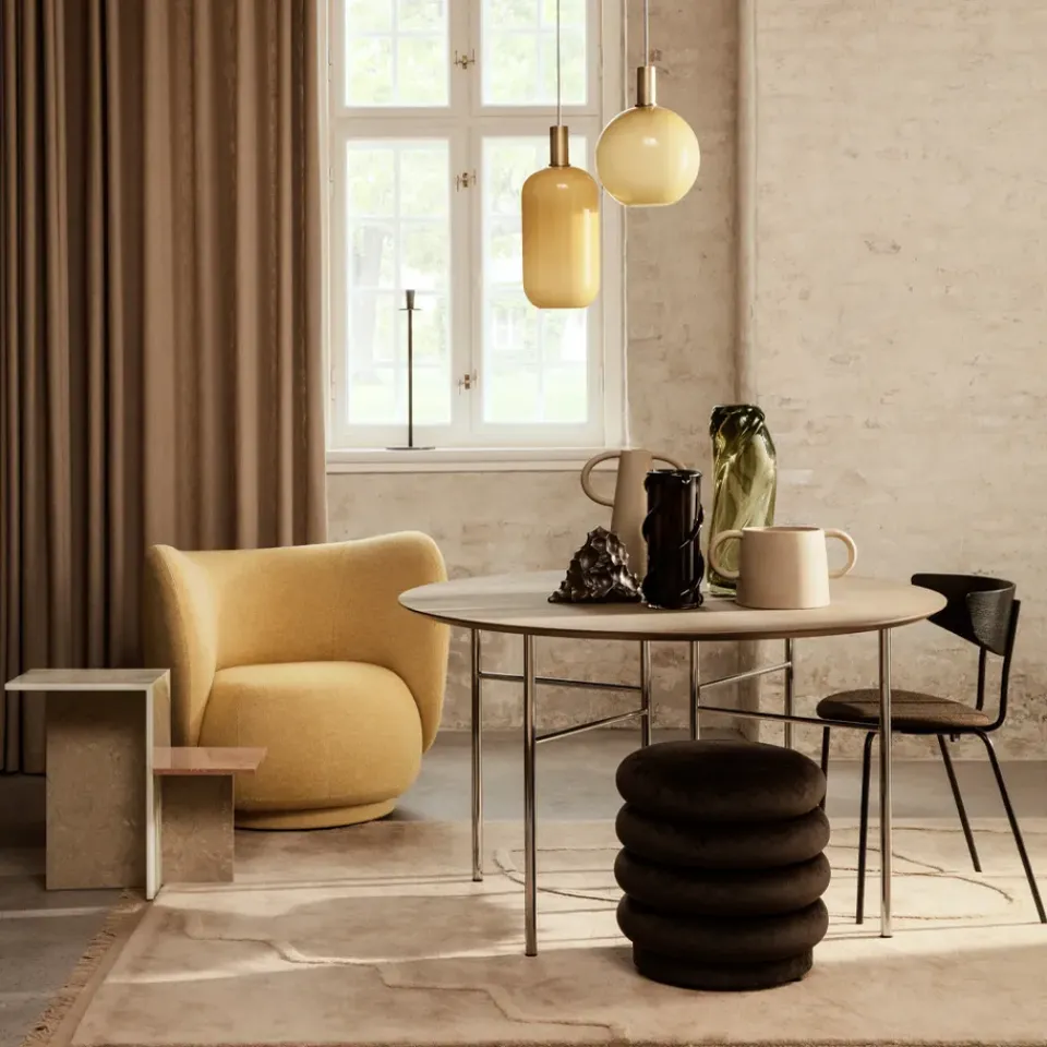 Asiento puf Puff Round, Tela faded velvet 26*Ferm Living
