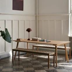Banco Betty TK5, Black, asiento de banda de lino trenzada natural*&Tradition Online