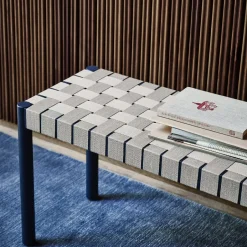 Banco Betty TK5, Oak, asiento de banda de lino trenzada*&Tradition New