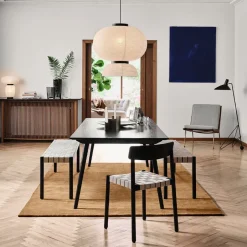 Banco Betty TK5, Oak, asiento de banda de lino trenzada*&Tradition New