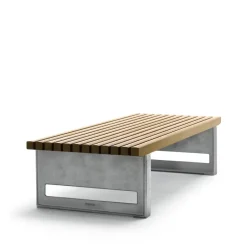 Banco Block, Roble aceitado, ancho, soporte de aluminio en bruto*Byarums bruk Clearance