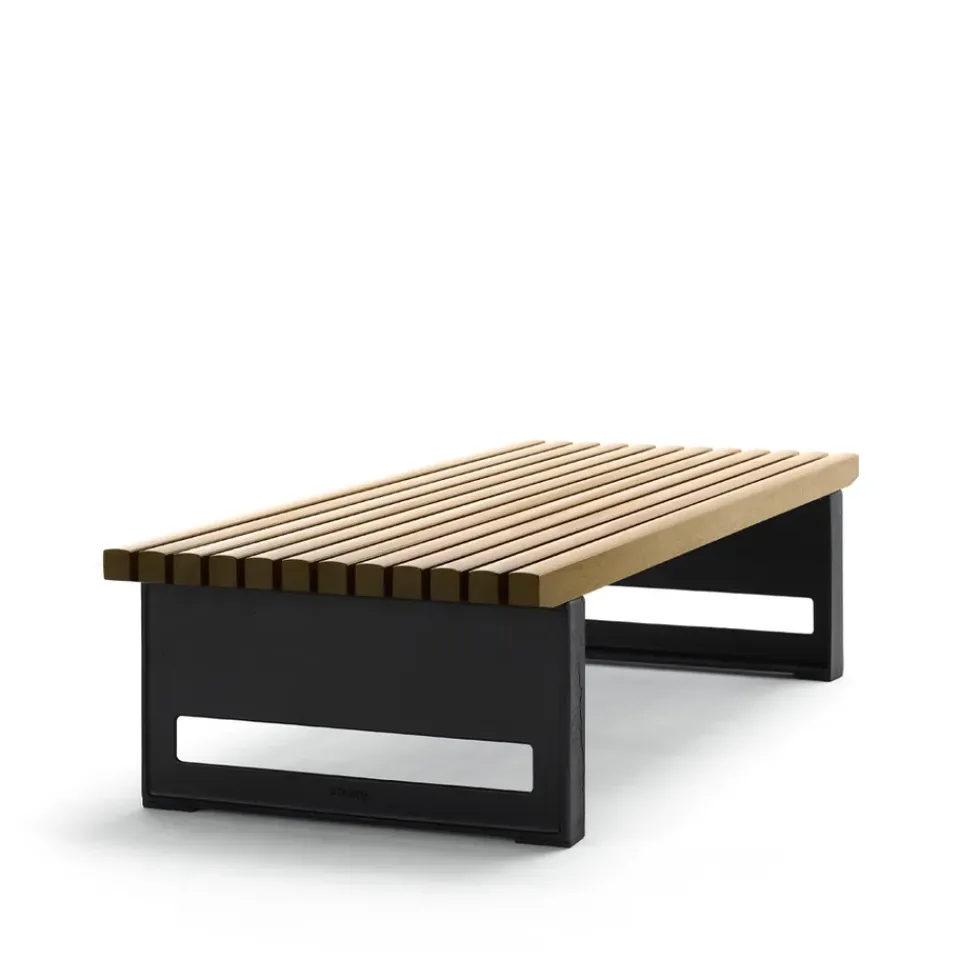 Banco Block, Roble aceitado, ancho, soporte negro*Byarums bruk Online