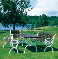 Banco Byarum, Caoba, soporte de aluminio en bruto*Byarums bruk Discount