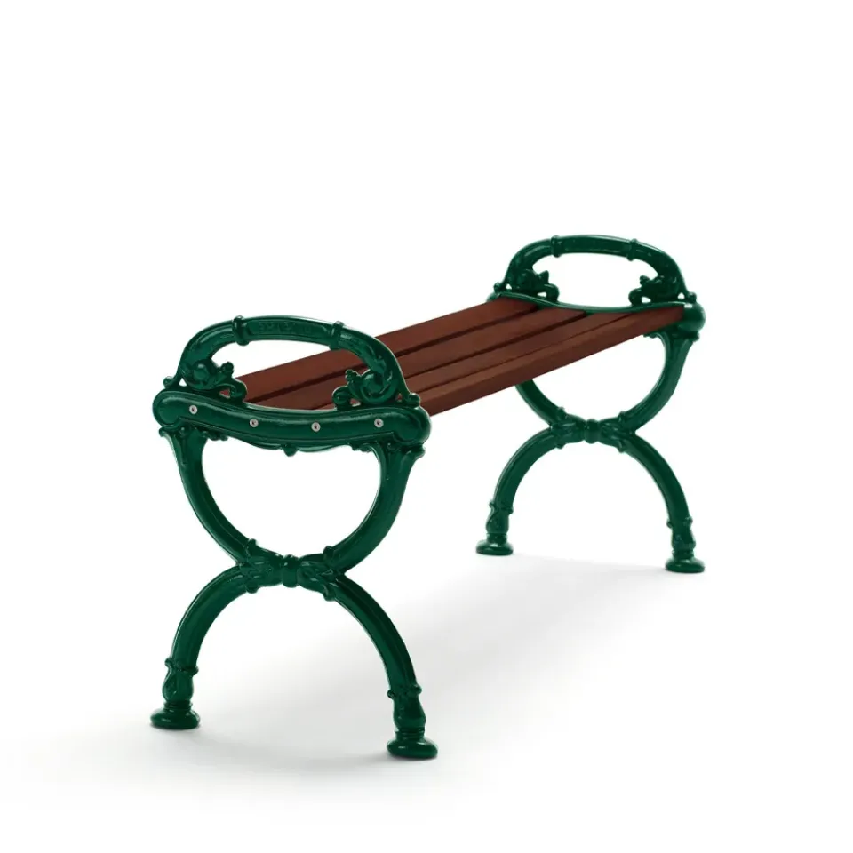 Banco Byarum, Pino barniz marrón, soporte verde*Byarums bruk