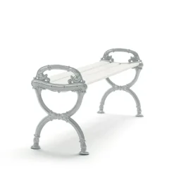 Banco Byarum, Pino lacado , soporte de aluminio en bruto*Byarums bruk New