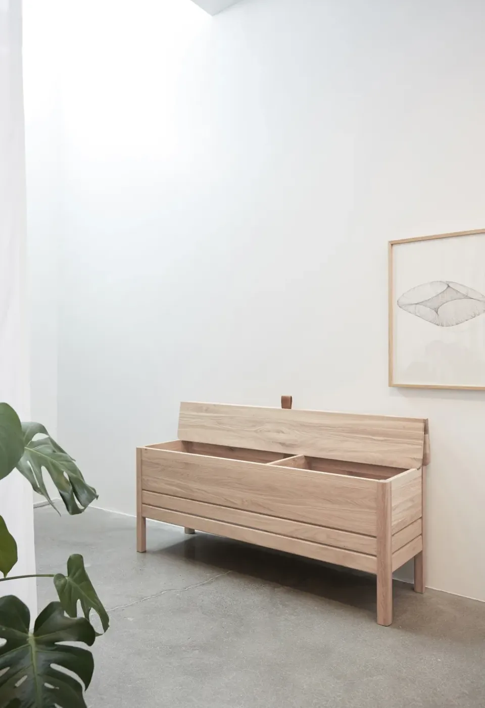 Banco con almacenamiento A Line 111 cm, Roble blanco*Form & Refine Discount