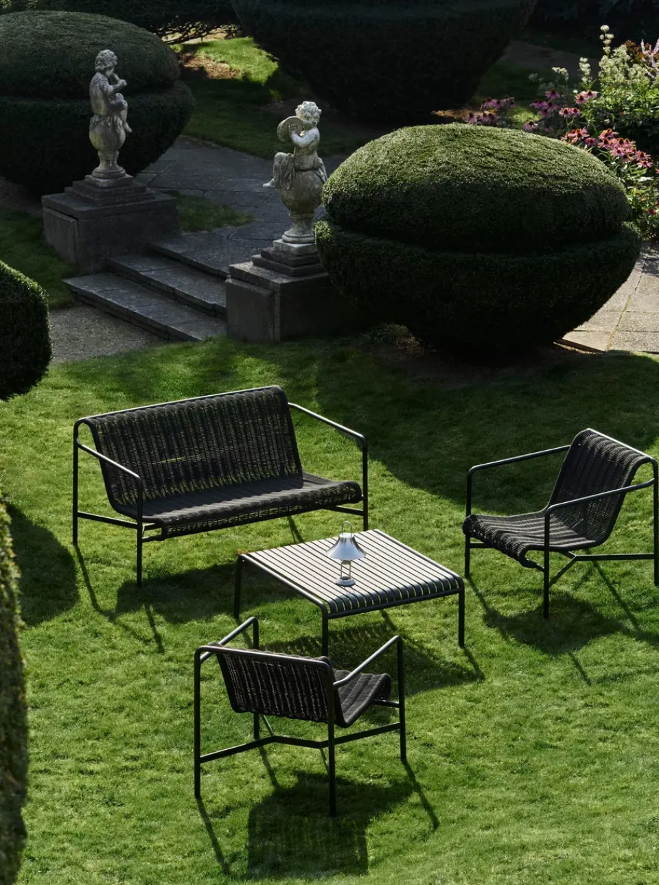Banco con reposabrazos Palissade Cord Dining, Anthracite*HAY Hot