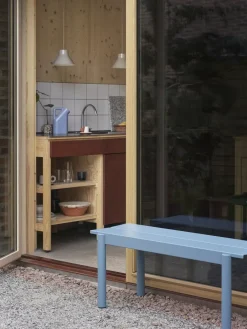 Banco de acero Linear steel bench 110 cm, Pale blue*Muuto Best