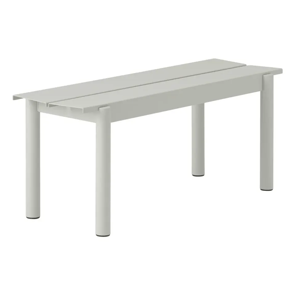 Banco de acero Linear steel bench 110 cm, grey (RAL 7044)*Muuto