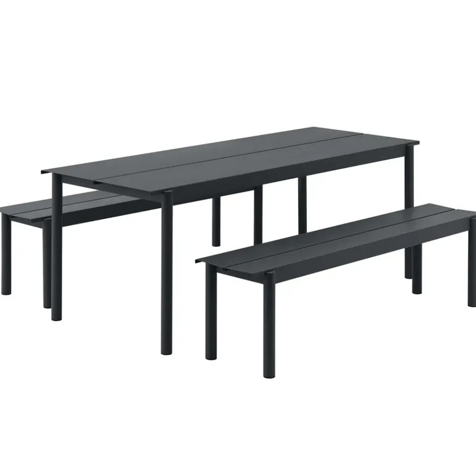 Banco de acero Linear steel bench 170 cm, Black*Muuto Hot