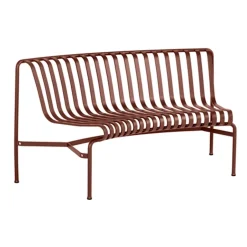 Banco de parque con respaldo curvado hacia adentro Palissade Dining, Iron red*HAY