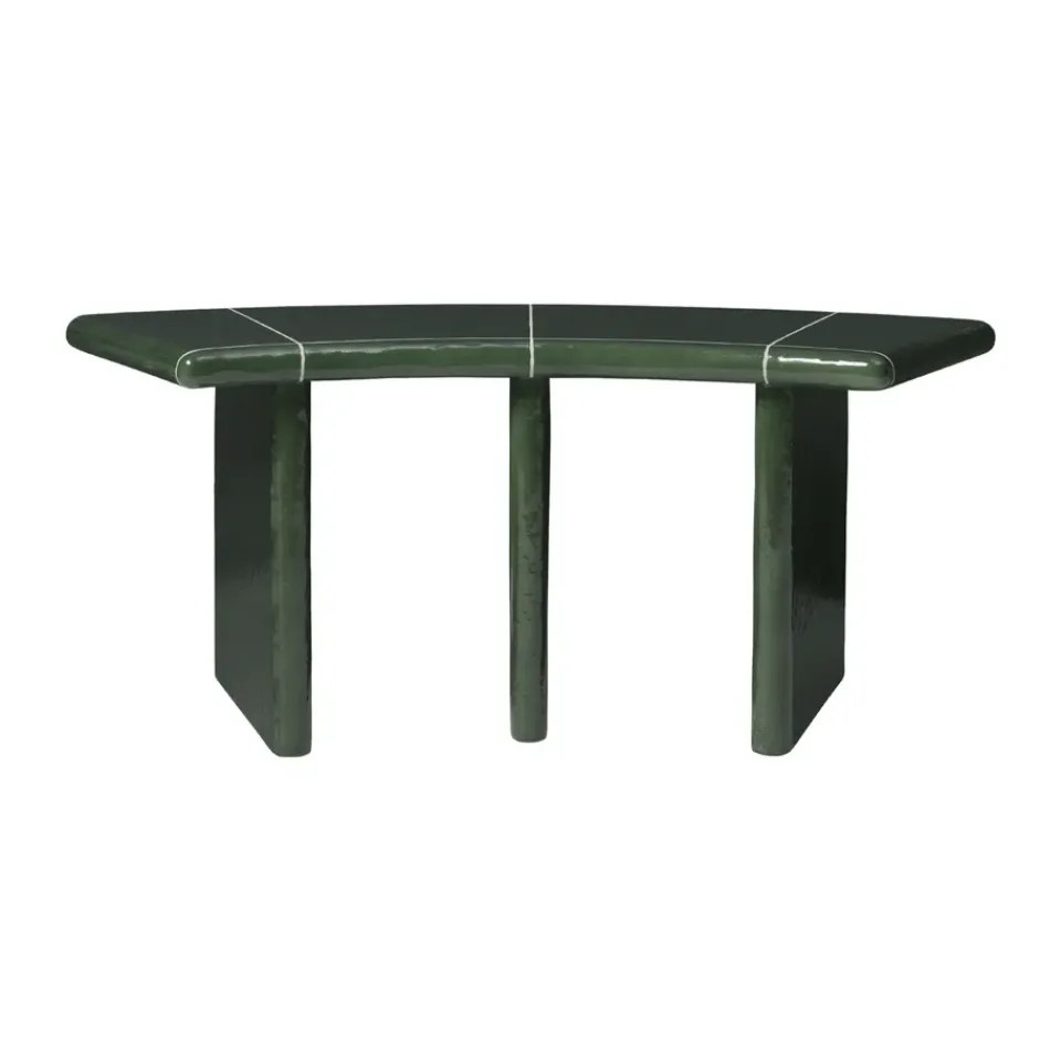 Banco Deya curved, Dark green, 110x40x45,5 cm*Ferm Living Clearance