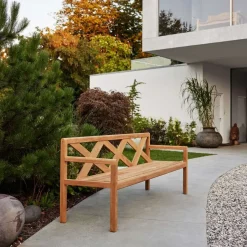 Banco Grace de 2 plazas, Light grey, teak*Cane-line Discount