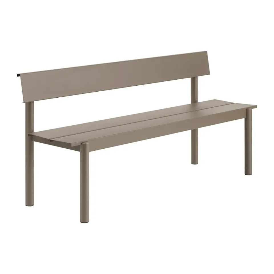 Banco Linear Steel con respaldo, Topo, 170x34 cm*Muuto Discount