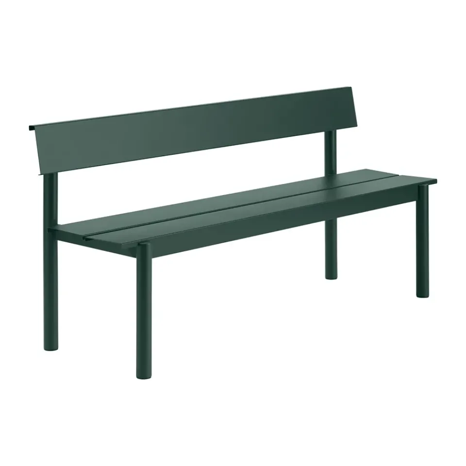 Banco Linear Steel con respaldo, oscuro, 170×34 cm*Muuto New