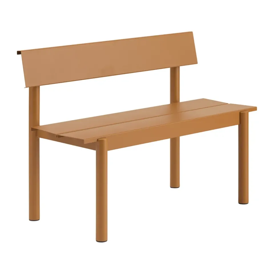 Banco Linear Steel con respaldo, Naranja quemado, 110×34 cm*Muuto Sale