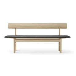 Banco Mogensen 3171, Robado pulido de roble-lær omni 301 black*Fredericia Furniture Outlet