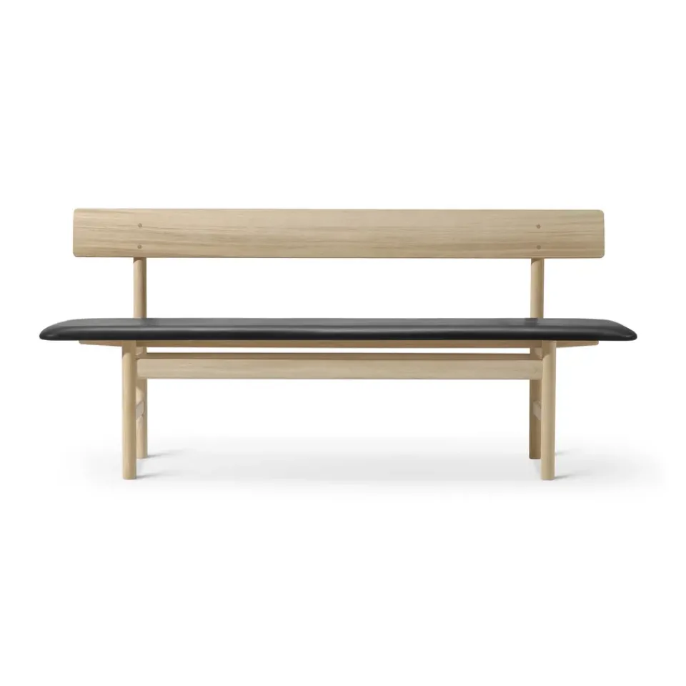 Banco Mogensen 3171, Robado pulido de roble-lær omni 301 black*Fredericia Furniture Outlet
