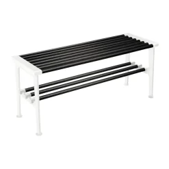 Banco Nostalgi 100 cm, Roble teñido de negro-blanco*Essem Design Outlet