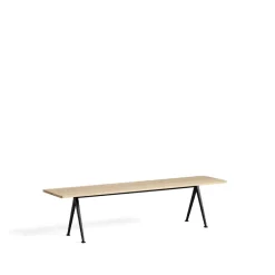 Banco Pyramid, Oak mate lacado-190 cm-estructura de acero negra*HAY Hot