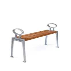 Banco Skillinge, Roble aceitado, soporte de aluminio en bruto*Byarums bruk Outlet