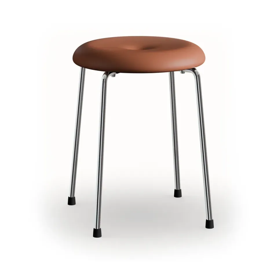 Banco Taburett, Cuero cognac–estructura cromada, 45 cm*Lammhults Clearance