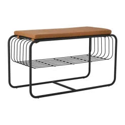 Banco/estante zapatero Nod 80x36x42 cm, Black*Scandi Living Best