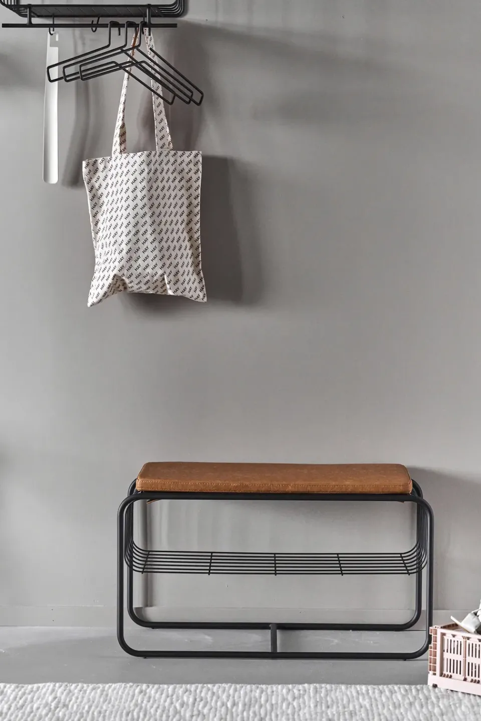 Banco/estante zapatero Nod 80x36x42 cm, Black*Scandi Living Best