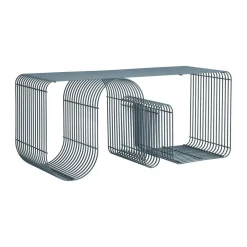Banqueta Curva 100 cm, Dusty blue*AYTM Outlet