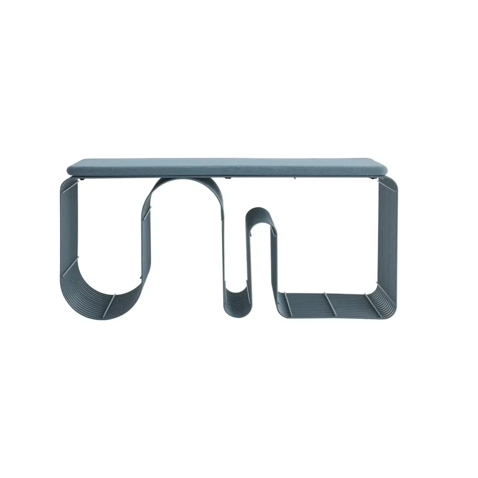 Banqueta Curva 100 cm, Dusty blue*AYTM Outlet