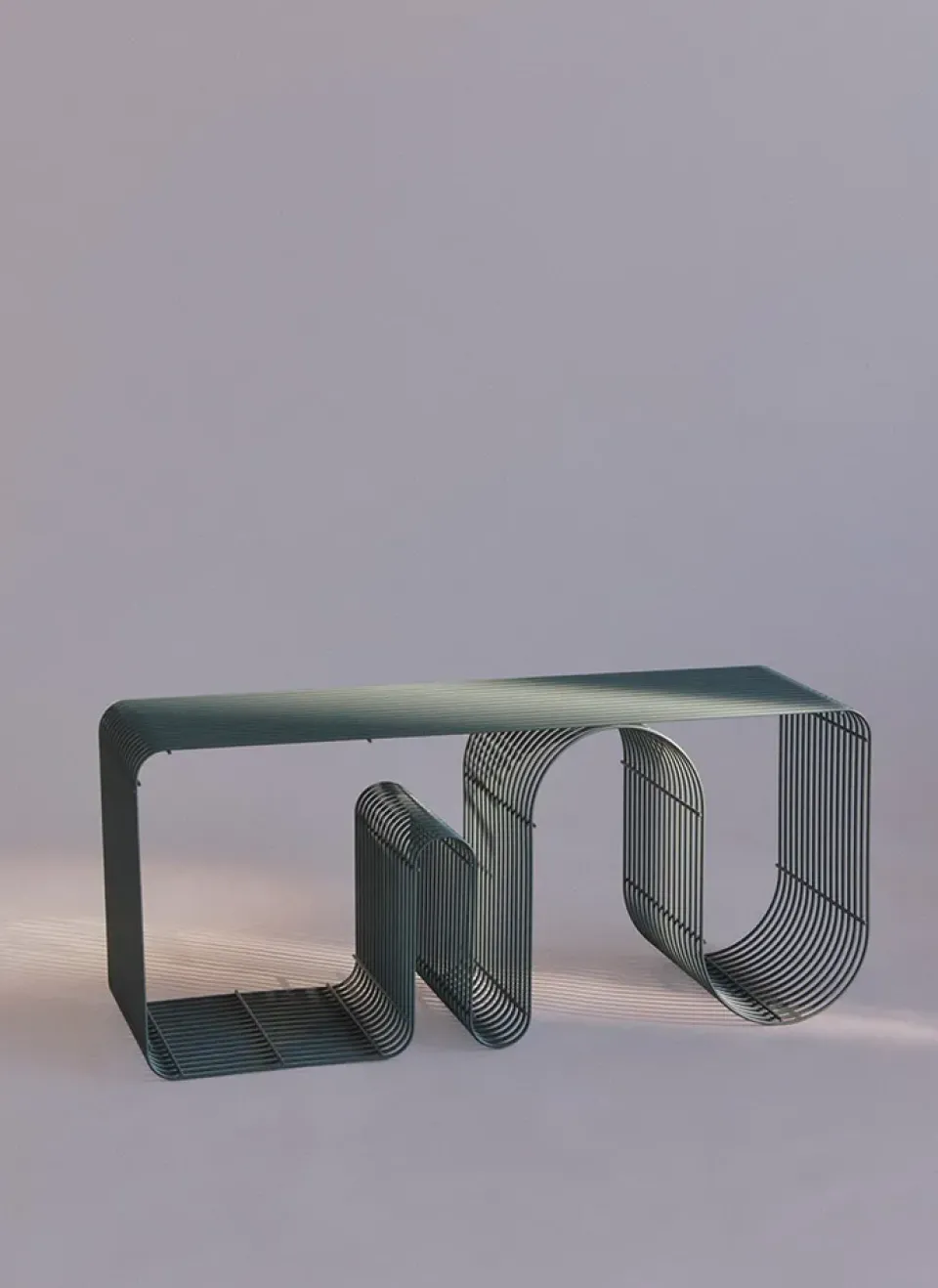 Banqueta Curva 100 cm, Dusty blue*AYTM Outlet