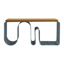 Banqueta Curva 100 cm, Dusty blue*AYTM Outlet