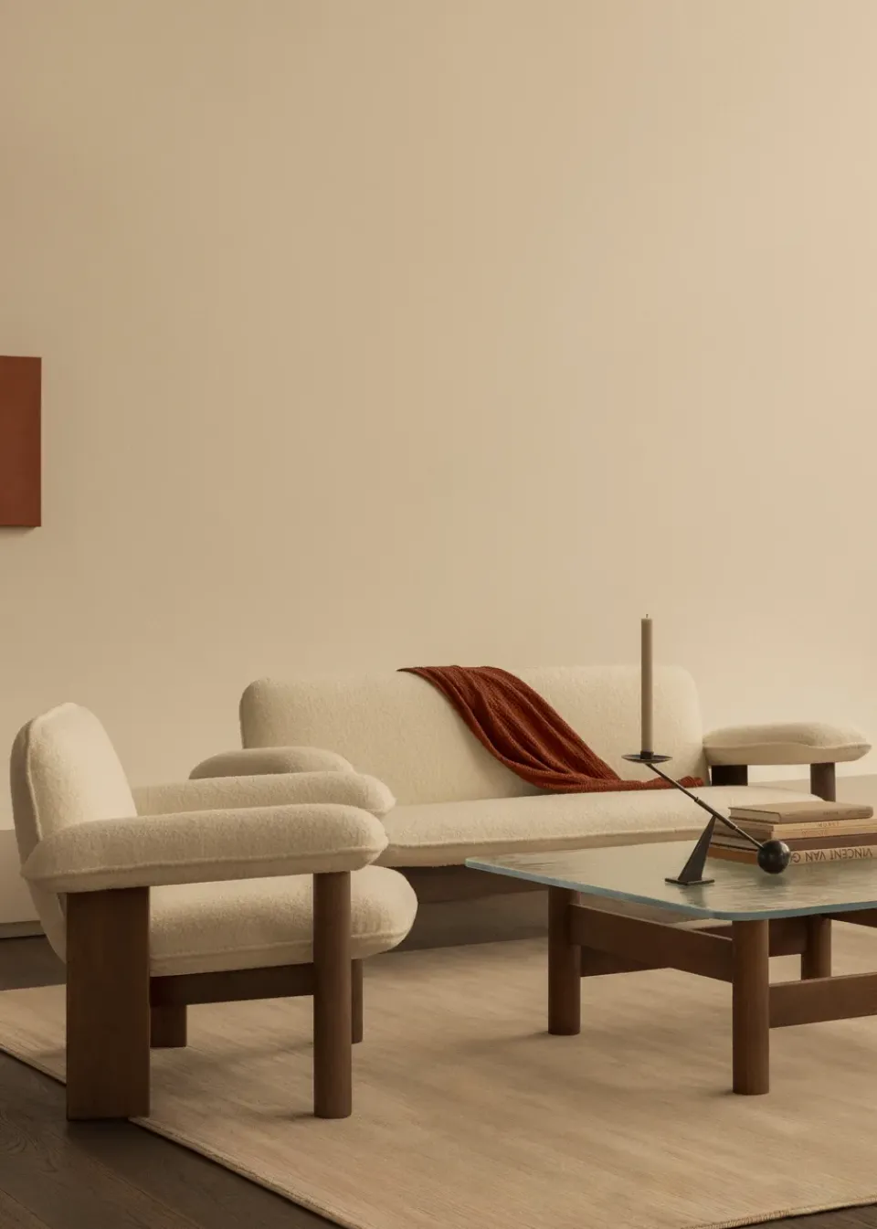 Butaca Brasilia low back, Dark oak-Nature sheepskin curly*Audo Copenhagen Outlet