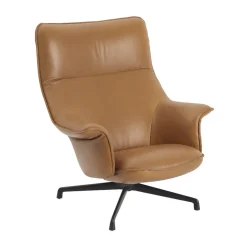 Butaca Doze swivel base, Refine leather cognac-black*Muuto Best
