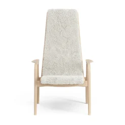 Butaca infantil Lamini haya lacada/piel de oveja, Offwhite (blanco)*Swedese Outlet