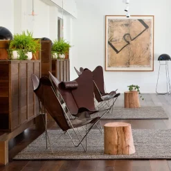 Butaca KS Chair, cuero avellana, estructura de acero inoxidable*OX Denmarq Sale