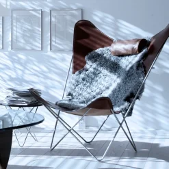 Butaca KS Chair, cuero avellana, estructura de acero inoxidable*OX Denmarq Sale