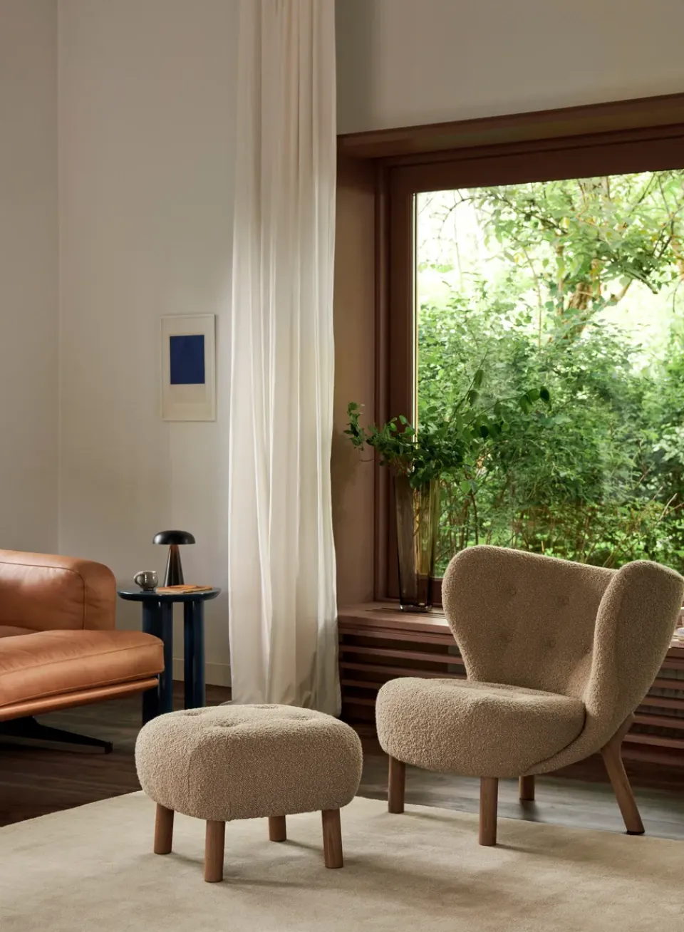 Butaca Little Petra VB1 incl. puf ATD1, Nogal aceitado-Sheepskin honey*&Tradition Best