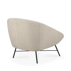 Butaca Lounge Barrow, Off white-Black metal*Ethnicraft New